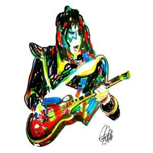 Ace Frehley Kiss New York Groove Guitar Rohley Kiss Guitar Poster Wall Art 18x24